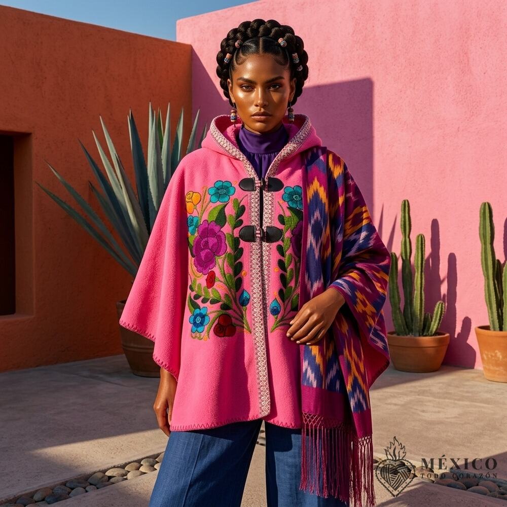Cape huipil  only One of a kind SEE measurements will fit xsmall to L 1xl 2xl